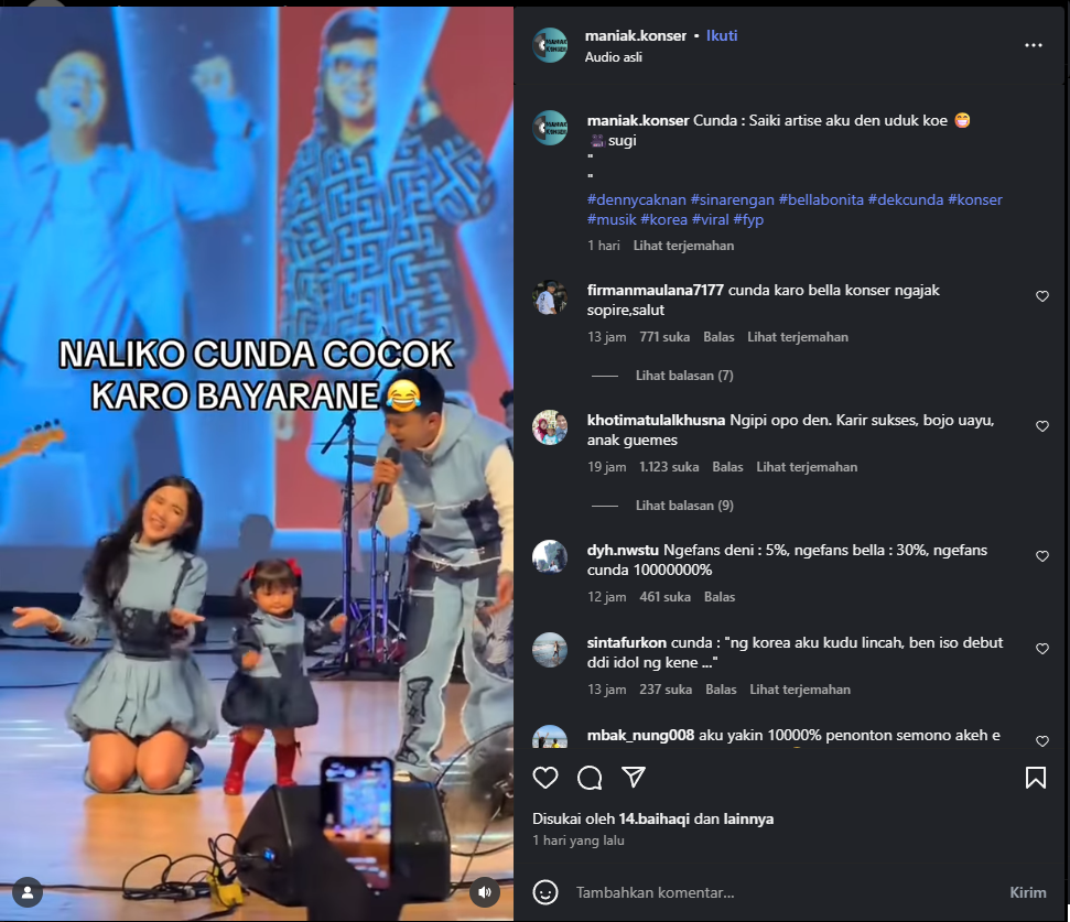 Dek Cunda joget di panggung Denny Caknan.jadi sorotan.